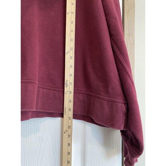Nike sweatshirt Raised Logo Oversized Cropped Crewneck Burgundy Womens sz Large - Picture 7 of 8
